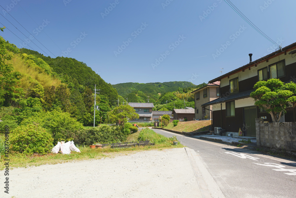 a traditional private house in a rural village deep in the mountains of Japan a traditional private house in a rural village deep in the mountains of Japan