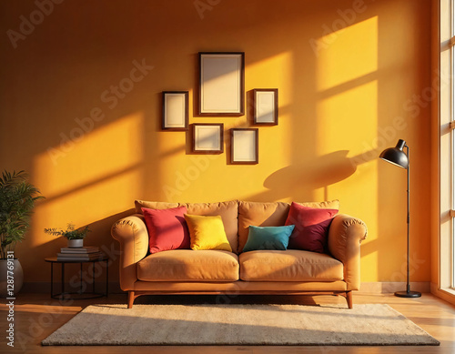 living room interior with sofa