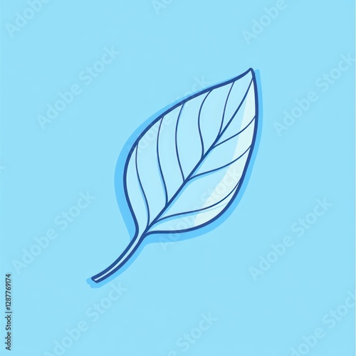 Light Blue Leaf on Light Blue Background photo