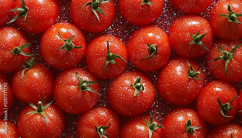 Fresh Tomatoes, Sparkling Background, Close-Up, Food Photography, Stock photo