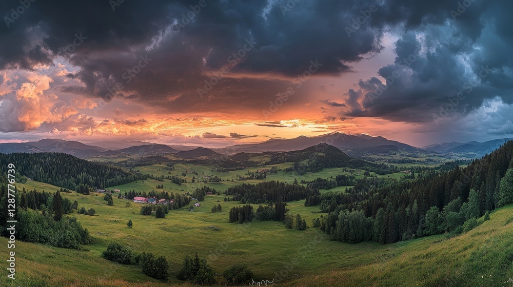 Obraz premium majestic sunset over the mountains