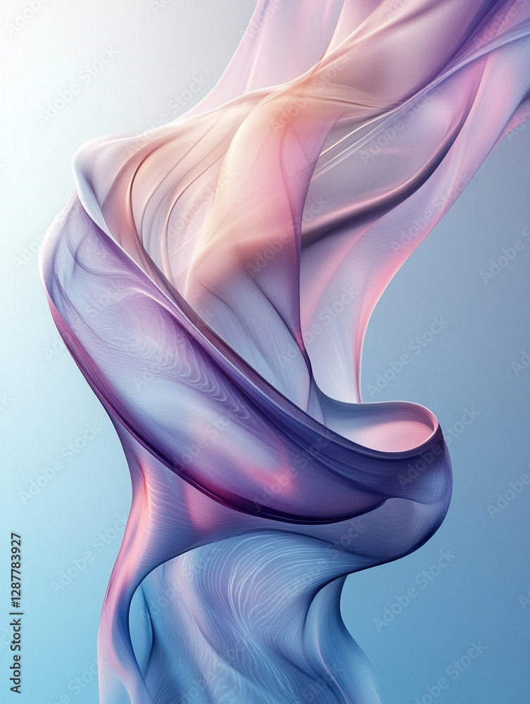 Ethereal waves of fabric in soft pastel colors Ethereal waves of fabric in soft pastel colors