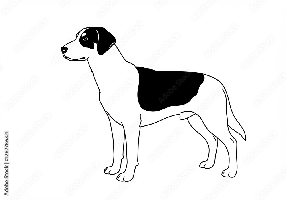 custom made wallpaper toronto digitalElegant hound dog stands proudly black white design. AI Generated
