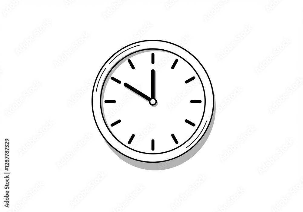 Simple Clock Design Clean Lines Minimalist Style. AI Generated Simple Clock Design Clean Lines Minimalist Style. AI Generated