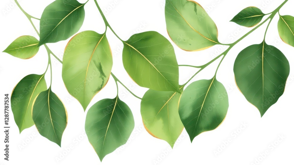 a close up of a branch of a plant with green leaves, a close up of a branch of a plant with green leaves,