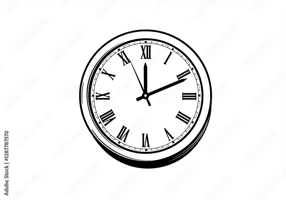 Classic Clock Face Simple Elegant Design. AI Generated Classic Clock Face Simple Elegant Design. AI Generated