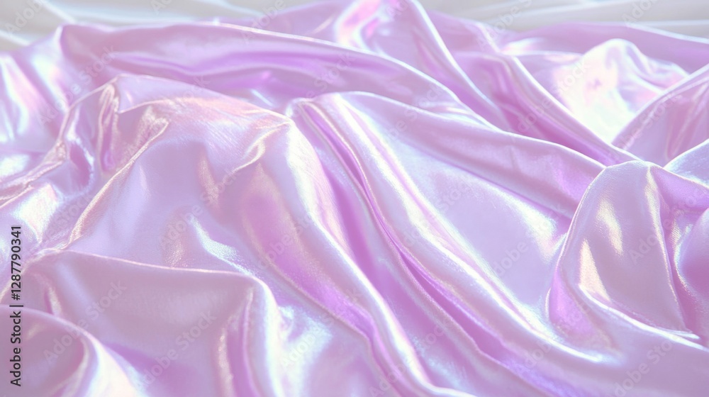 Obraz premium Iridescent Pink Silk Fabric Draped Texture