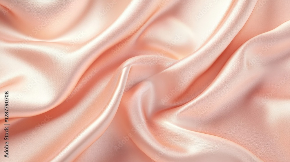 Fototapeta premium Peach Colored Silk Fabric Draped Texture