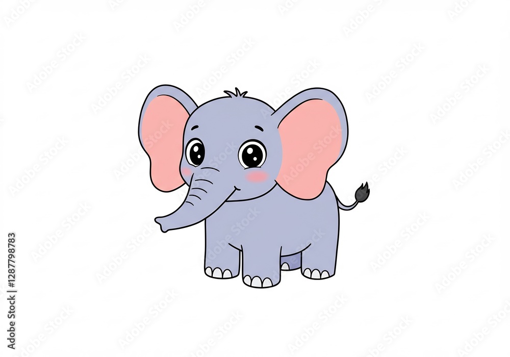 Adorable baby elephant playfully poses soft light. AI Generated Adorable baby elephant playfully poses soft light. AI Generated