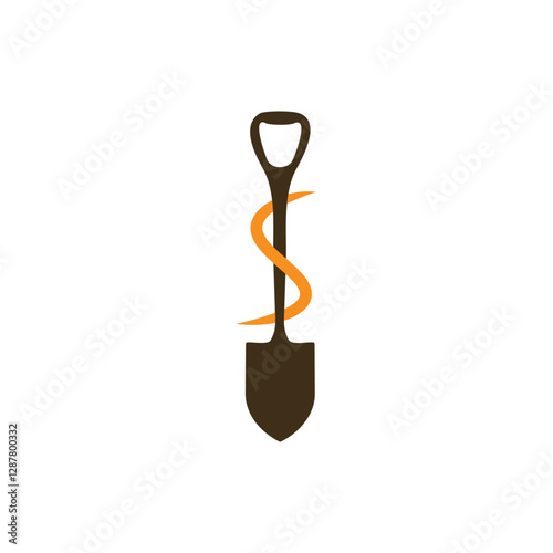 Spade shovel icon vector logo design