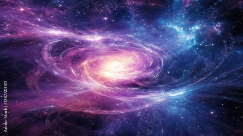 Vibrant Galactic Swirl in Deep Space