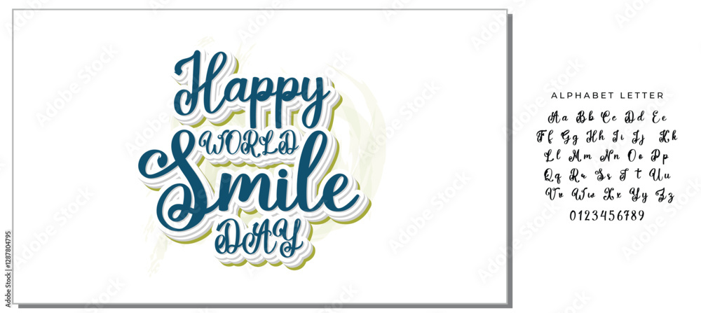 Happy world smile day banner vector illustration greeting design on white background with typography lettering Happy world smile day banner vector illustration greeting design on white background with typography lettering