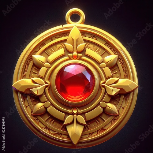 gold medal on a black background