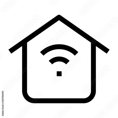smart home thin icon