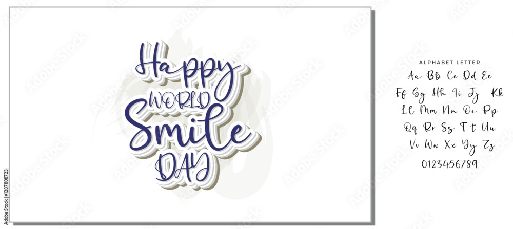 Happy world smile day banner vector illustration greeting design on white background with typography lettering Happy world smile day banner vector illustration greeting design on white background with typography lettering