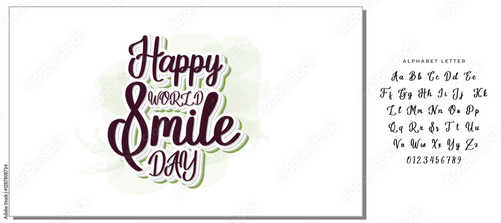 Happy world smile day banner vector illustration greeting design on white background with typography lettering Happy world smile day banner vector illustration greeting design on white background with typography lettering