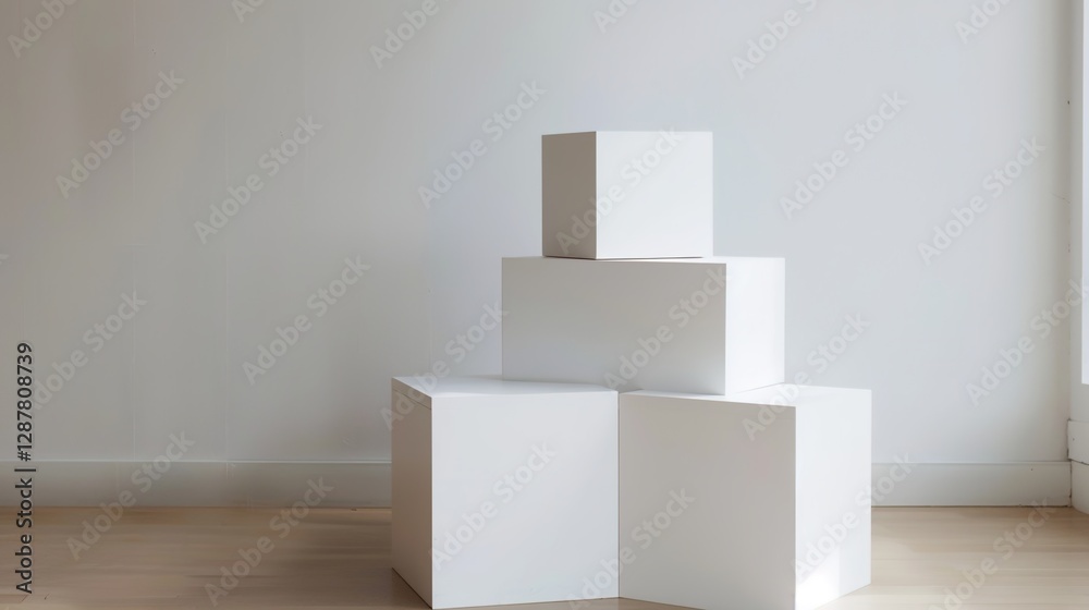Elevate Your Display with the Minimalist White Cube Display Stand: A Blend of Style and Function. This sleek and simple display stand, featuring the classic white cube design, is not just a piece of f