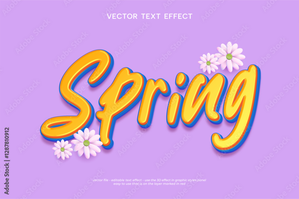 vector spring text effect graphic design illustration