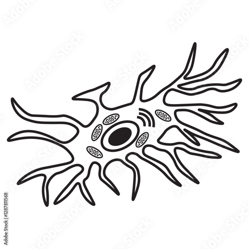 Osteocyte line icon