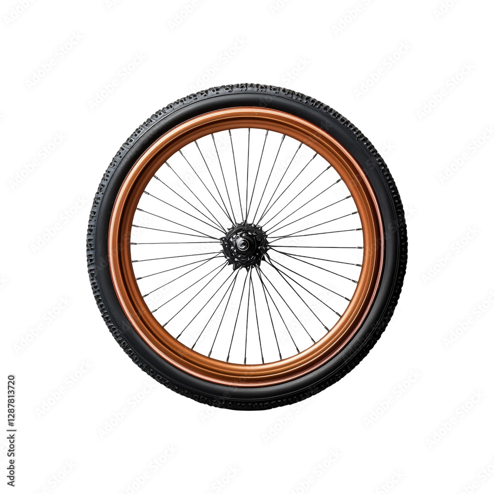 Naklejka premium Bicycle wheel on transparent background