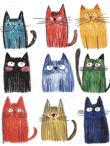 set of funny cats