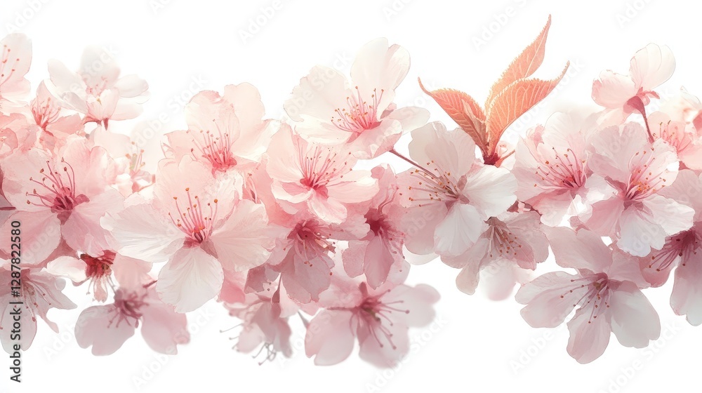 A delicate arrangement of pink cherry blossoms, evoking beauty and tranquility. A delicate arrangement of pink cherry blossoms, evoking beauty and tranquility.