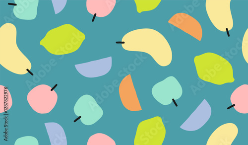 Cute mix fruits pattern background vector design