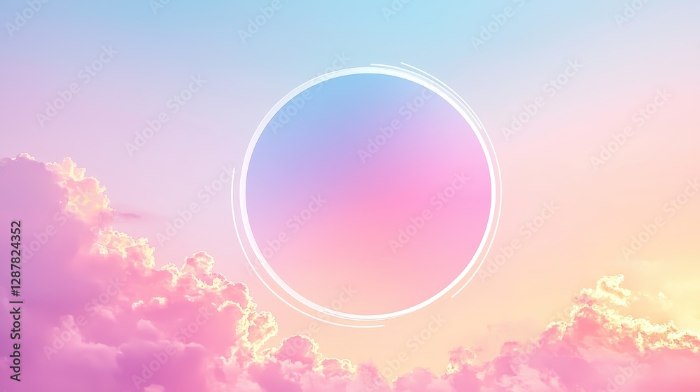 Ethereal sky circle with vibrant clouds dreamlike landscape abstract photography morning serenity Ethereal sky circle with vibrant clouds dreamlike landscape abstract photography morning serenity