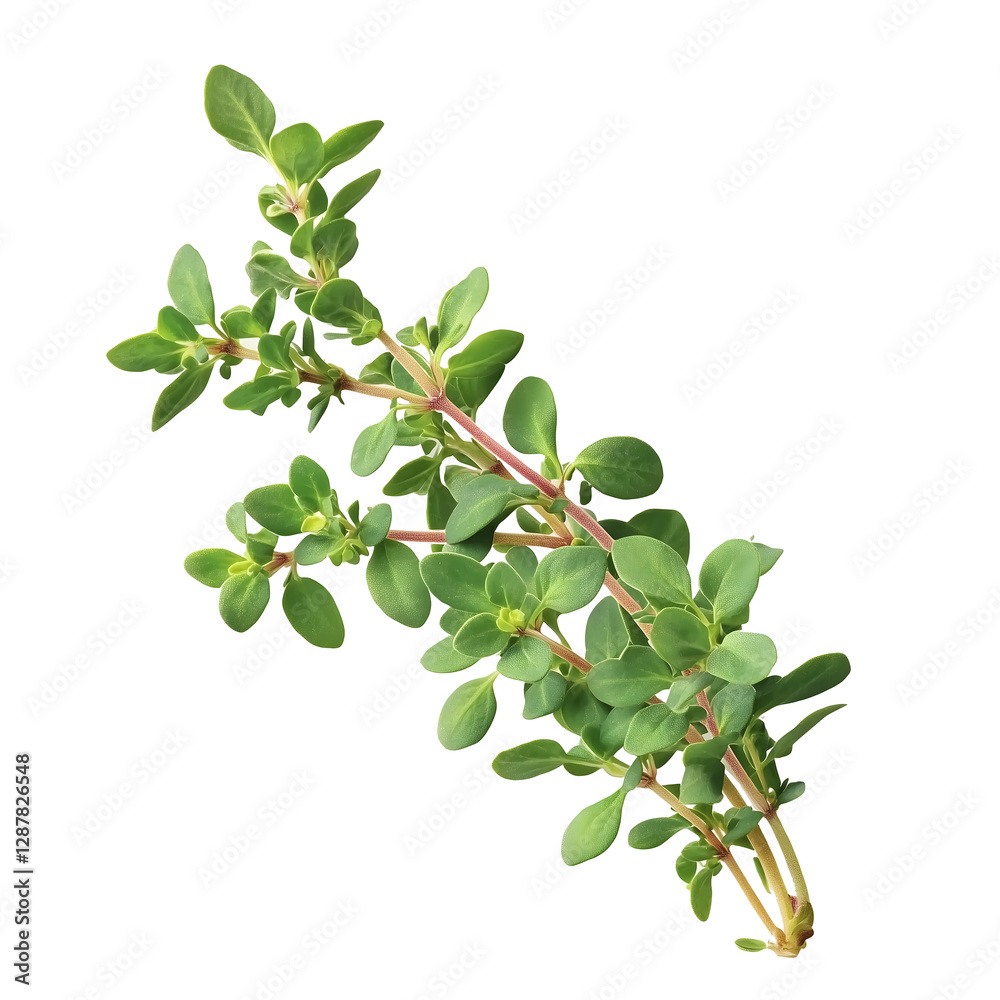 Fresh Oregano Herb Stem with Green Leaves Isolated on Transparent Background Fresh Oregano Herb Stem with Green Leaves Isolated on Transparent Background