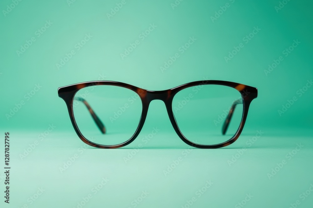 An Attractive Pair Of Eyeglasses Placed Against A Green Background An Attractive Pair Of Eyeglasses Placed Against A Green Background
