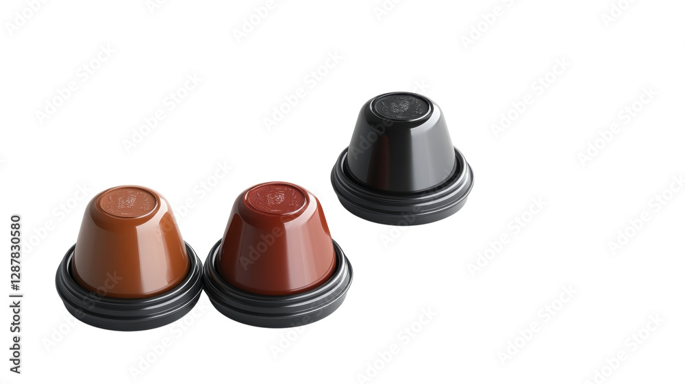 Coffee capsules displayed in a creative arrangement for brewing espresso at home during a cozy evening