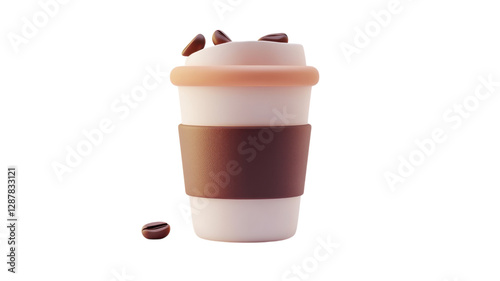 Obraz na płótnie Creative coffee cup design featuring chocolate toppings and coffee beans w salonie
