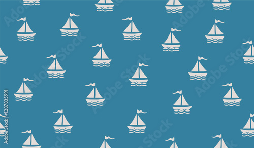 Cute ships pattern background vector design