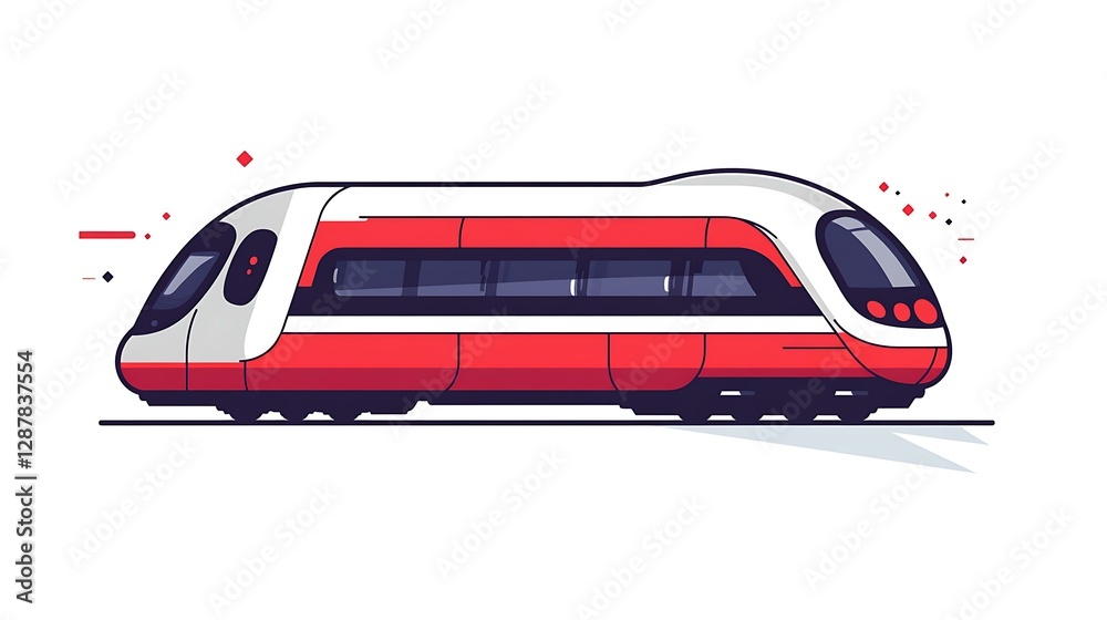 Logo of a red and white train powered by artificial intelligence, factory theme Logo of a red and white train powered by artificial intelligence, factory theme