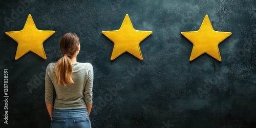 Entrepreneur reading online reviews and responding to customers