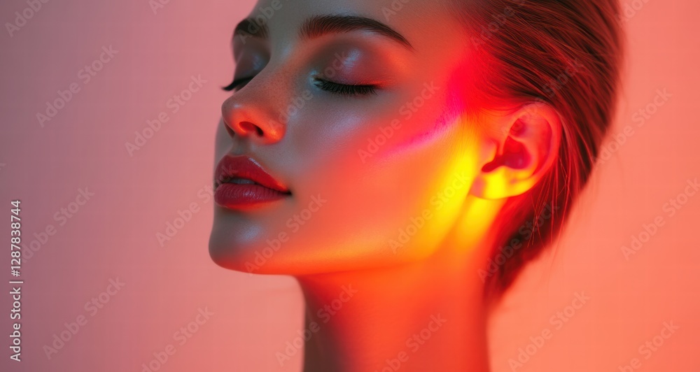 A portrait of serene beauty captured with radiant lighting creates a striking visual with emotional undertones. A portrait of serene beauty captured with radiant lighting creates a striking visual with emotional undertones.