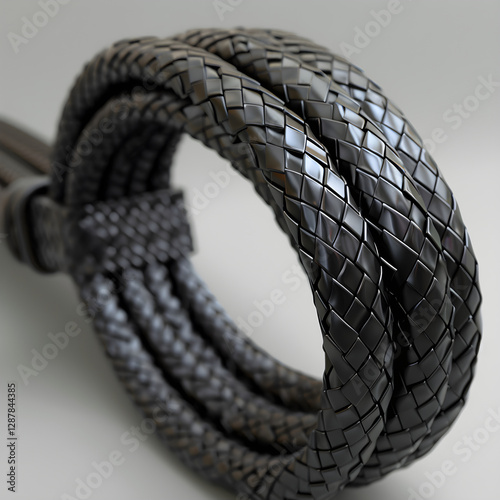 Detailed Closeup of a Coiled RG59 Cable for Audio/Video Transmission photo