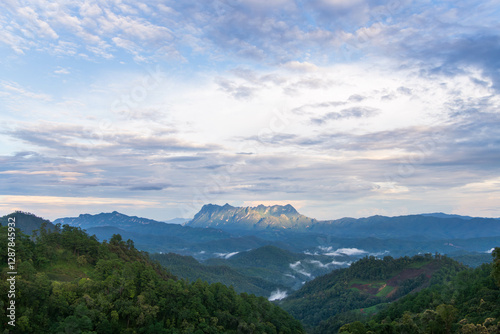 mountain landscape with blue sky