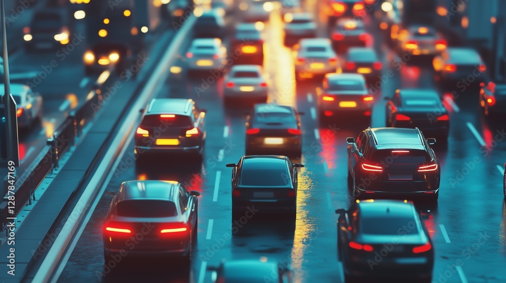 The surging traffic under the night sky in the city The surging traffic under the night sky in the city
