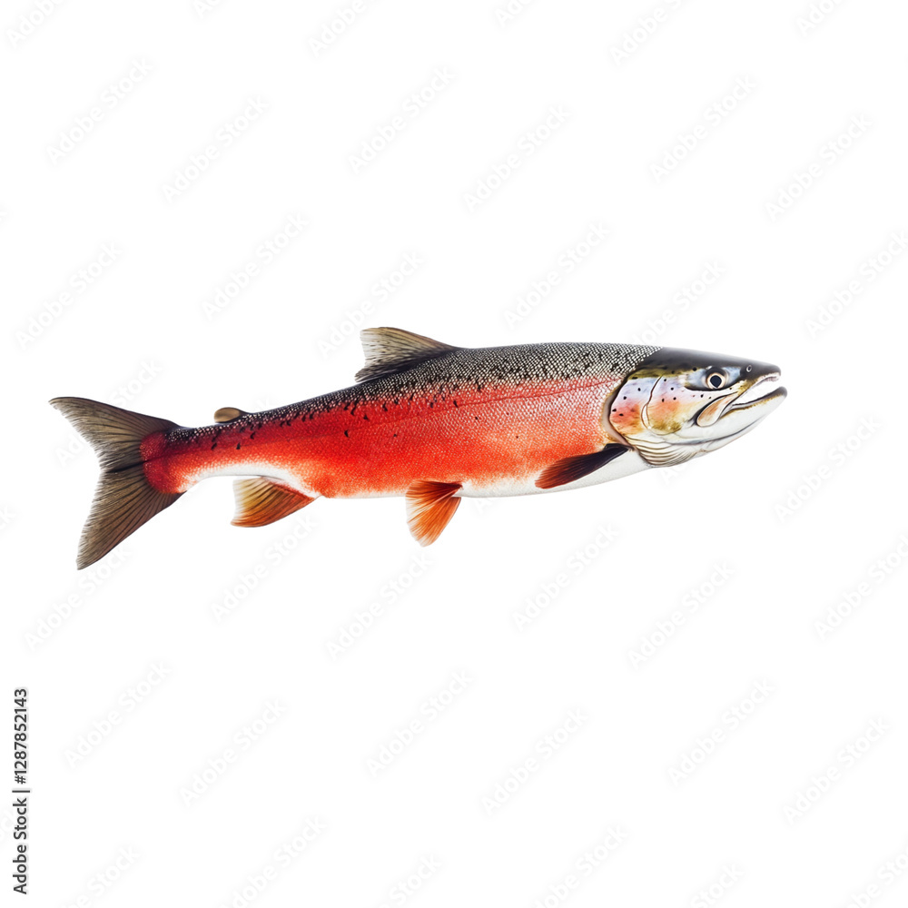 Fresh salmon fish with vibrant colors and sleek body Fresh salmon fish with vibrant colors and sleek body
