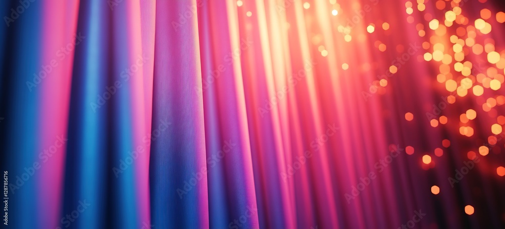 Obraz premium Dramatic theater curtains with sparkling lights effect