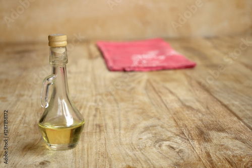 olive oil in glass cruet photo