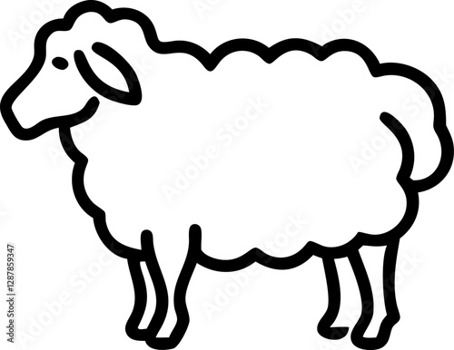 Black and White Sheep Illustration