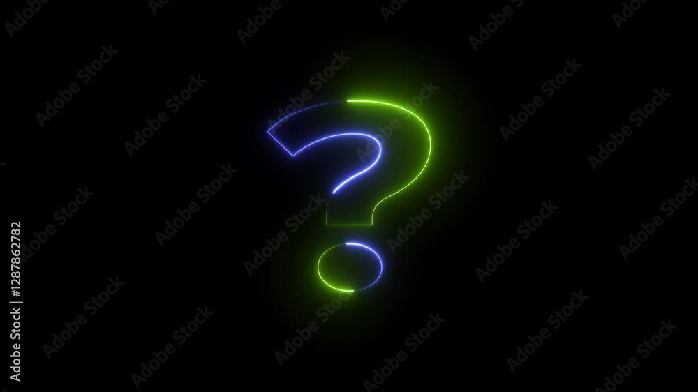 Question mark animation with glowing neon light effect 4k video. Question mark animation with glowing neon light effect 4k video.
