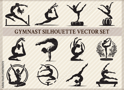 Gymnast Design Dynamic and Inspiring Gymnast Illustrations for Creative Projects