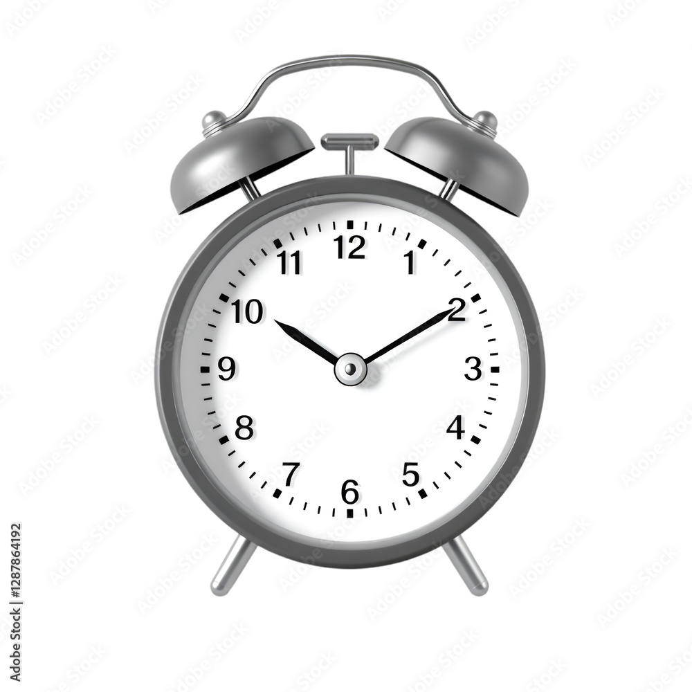 Classic Alarm Clock, Silver Design, Time Management Tool Classic Alarm Clock, Silver Design, Time Management Tool
