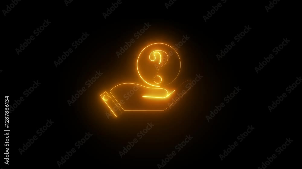 Energy Neon hand Sign Symbol Question Mark ? Animation on black back ground.
Energy Neon hand Sign Symbol Question Mark ? Animation on black back ground.