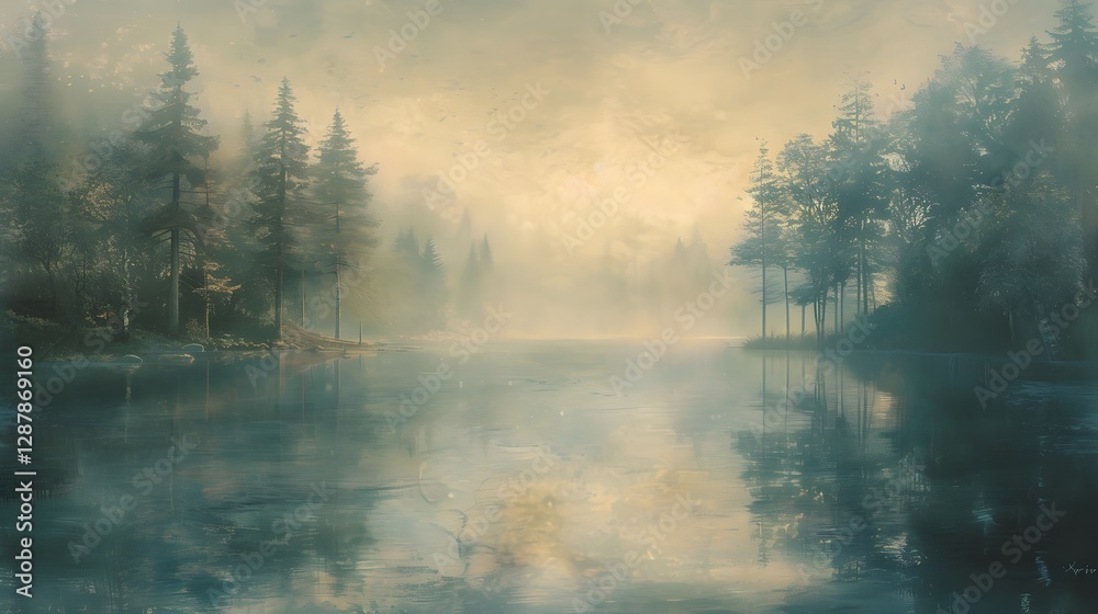 Fototapeta premium misty morning in the forest