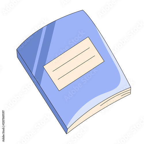 Simple vector Copybook isolated white background. Minimal style hand drawn Notebook template design. Exercise book for Education poster banner placard cover design. EPS 10