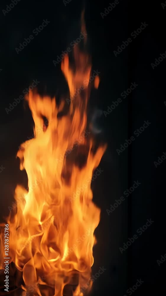 Fire in the fireplace